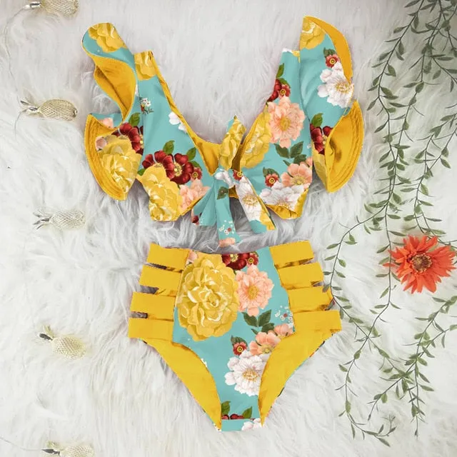 Floral Ruffled Bikini Set Anna Kay Co