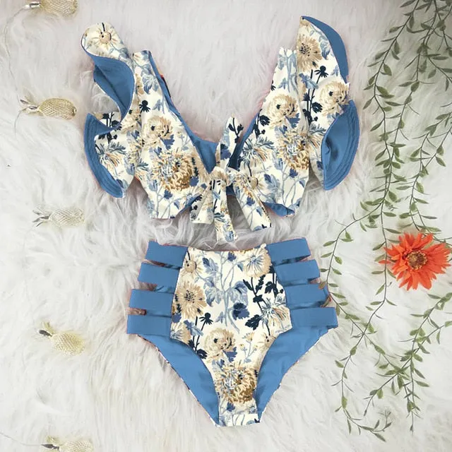 Floral Ruffled Bikini Set Anna Kay Co
