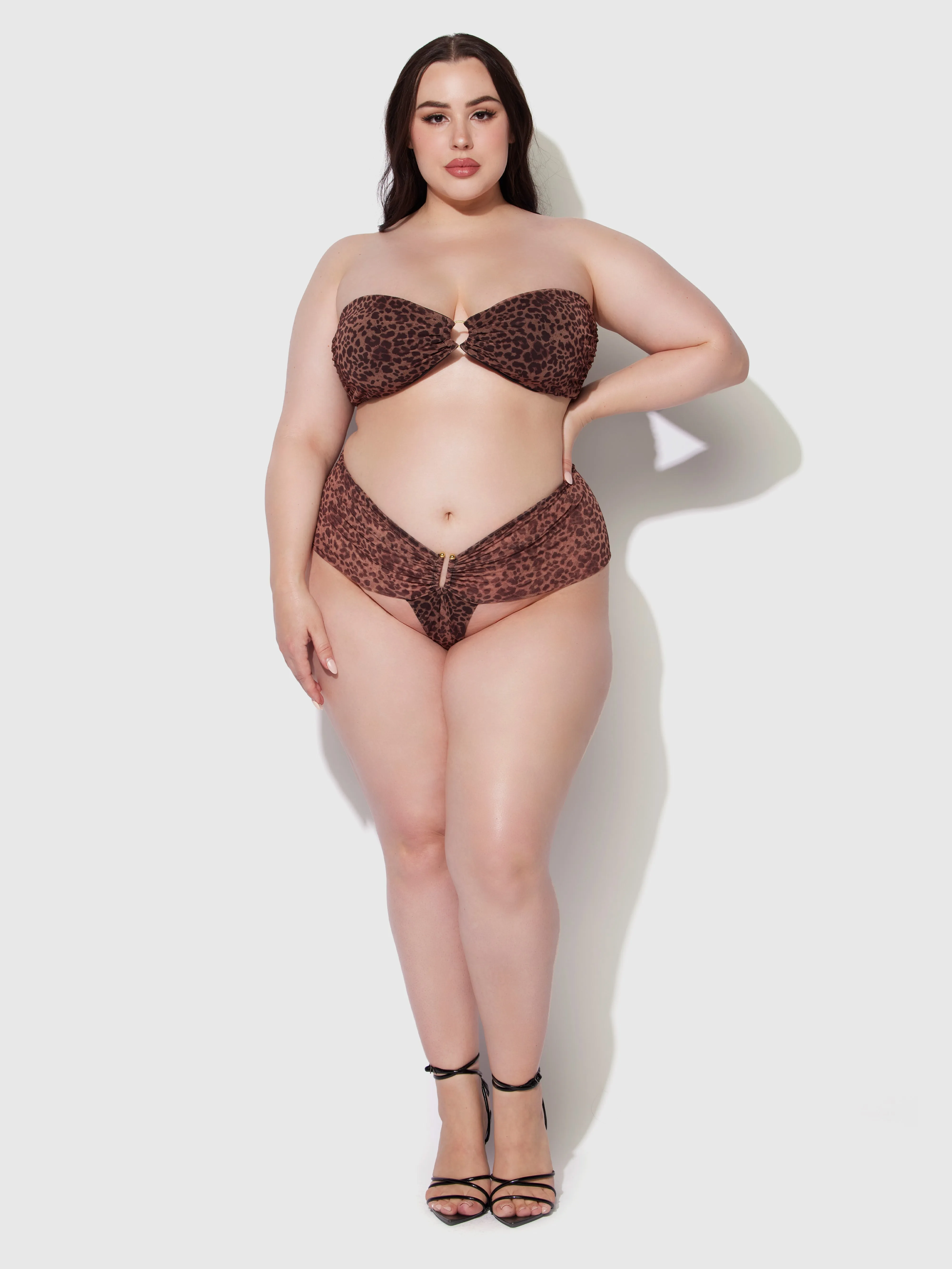 Frederick's Of Hollywood Alanza Mesh U Hook Thong Swim Bottom Juicy Couture