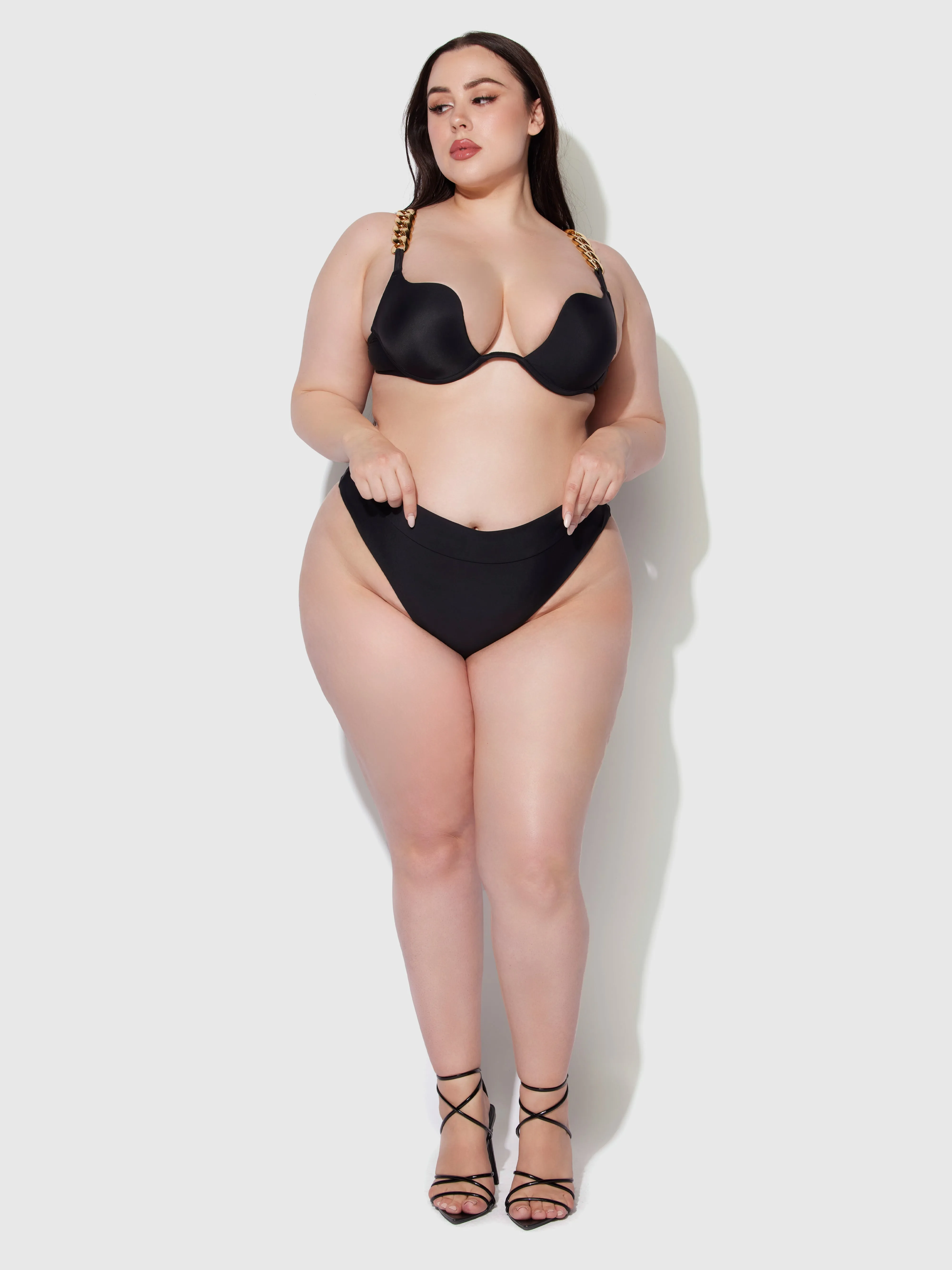 Frederick's Of Hollywood Rising Star High-Waisted Lace-Up Swim Bottom Juicy Couture