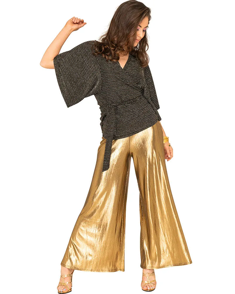 Funky Gold 70s Plus Size Womens Palazzo Pants