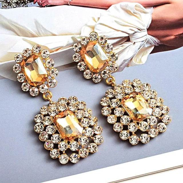 Geometric Long Drop Earrings Anna Kay Co