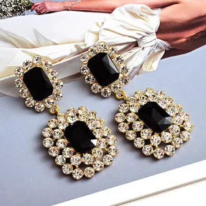 Geometric Long Drop Earrings Anna Kay Co