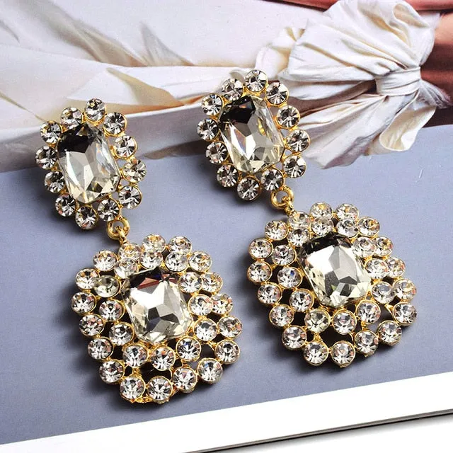 Geometric Long Drop Earrings Anna Kay Co