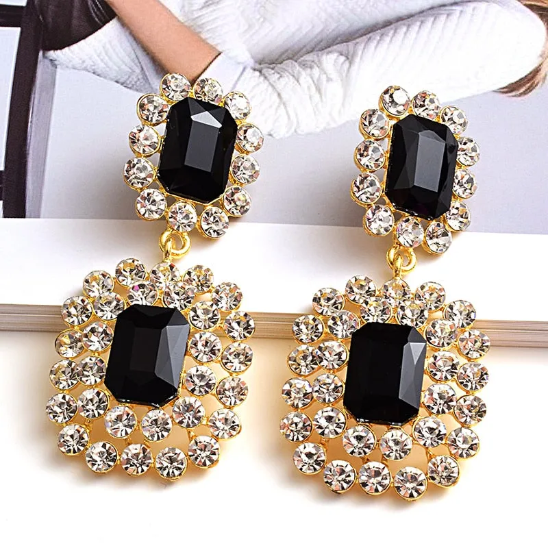 Geometric Long Drop Earrings Anna Kay Co