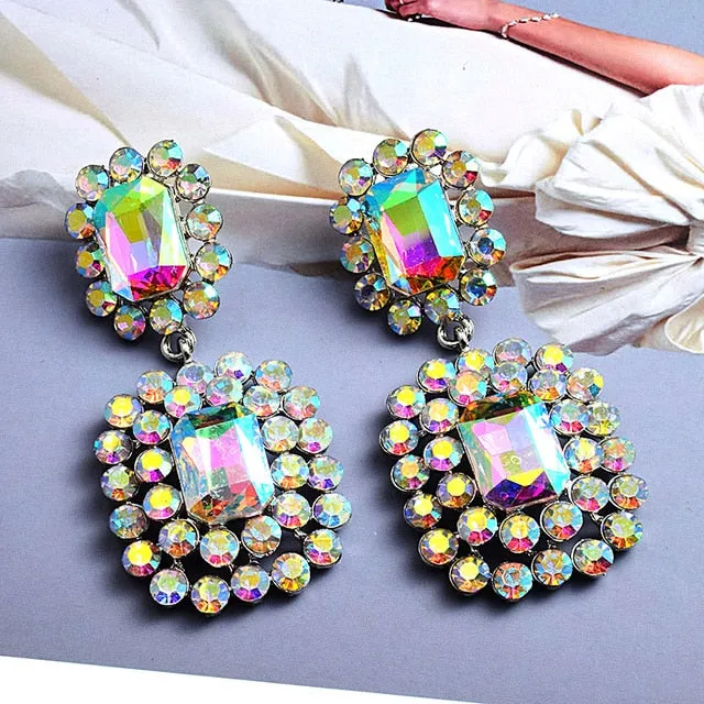 Geometric Long Drop Earrings Anna Kay Co