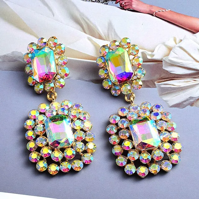 Geometric Long Drop Earrings Anna Kay Co