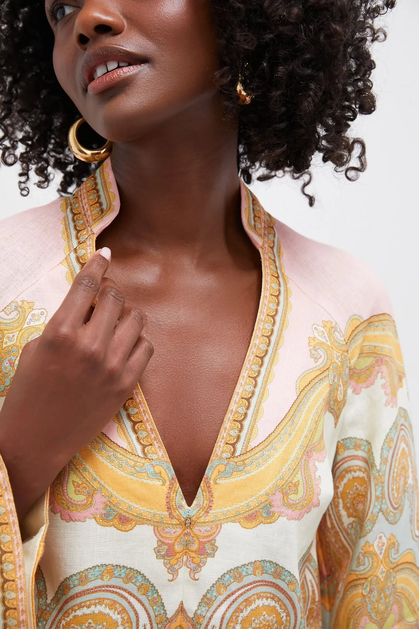 Gold Paisley Maxine Tunic Mini Dress