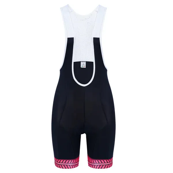 Heini Siena 413 Women's Cycling Bibshorts (Black/White/Pink)