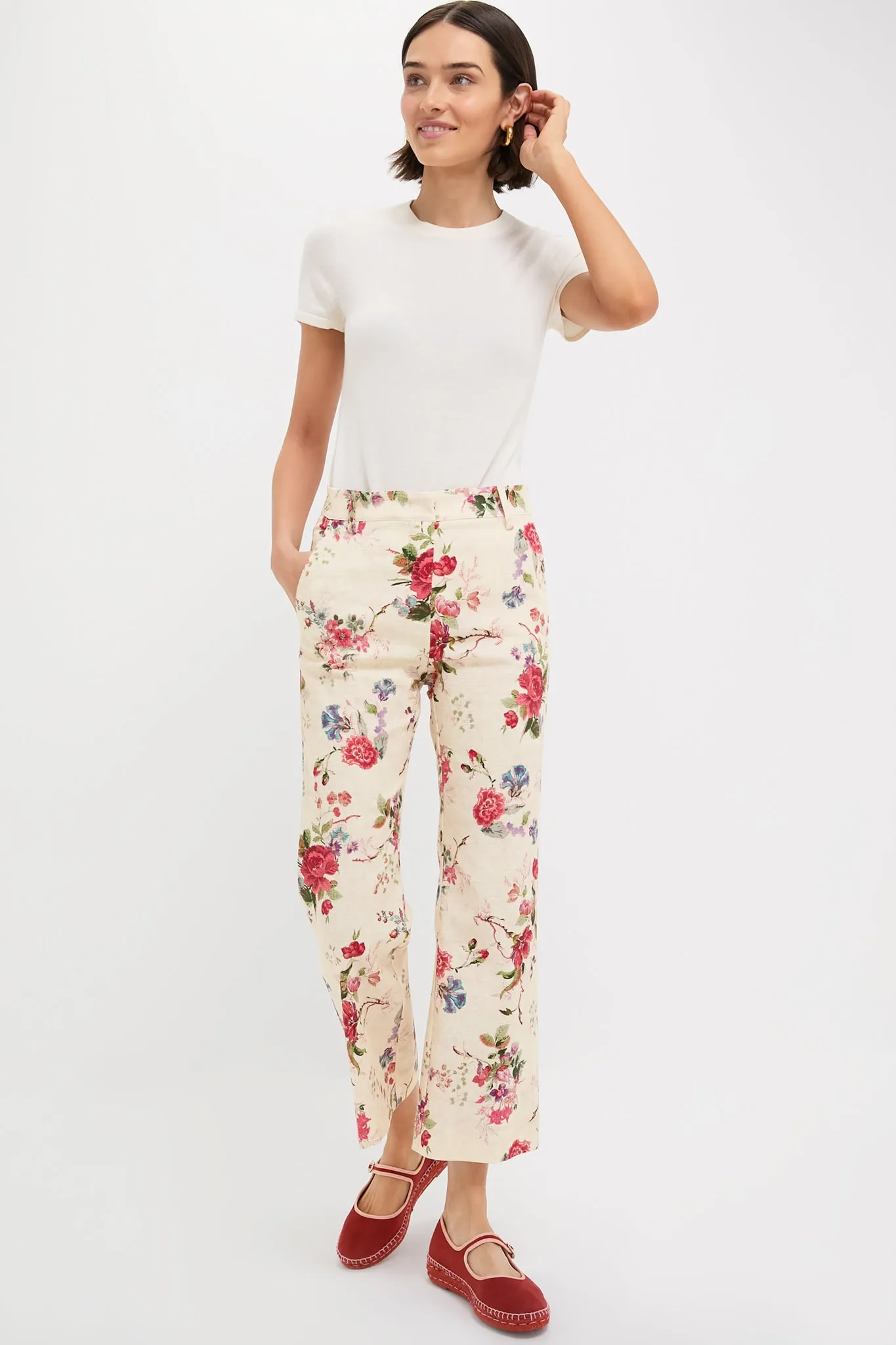 Ivory Flower Cadmio Trousers