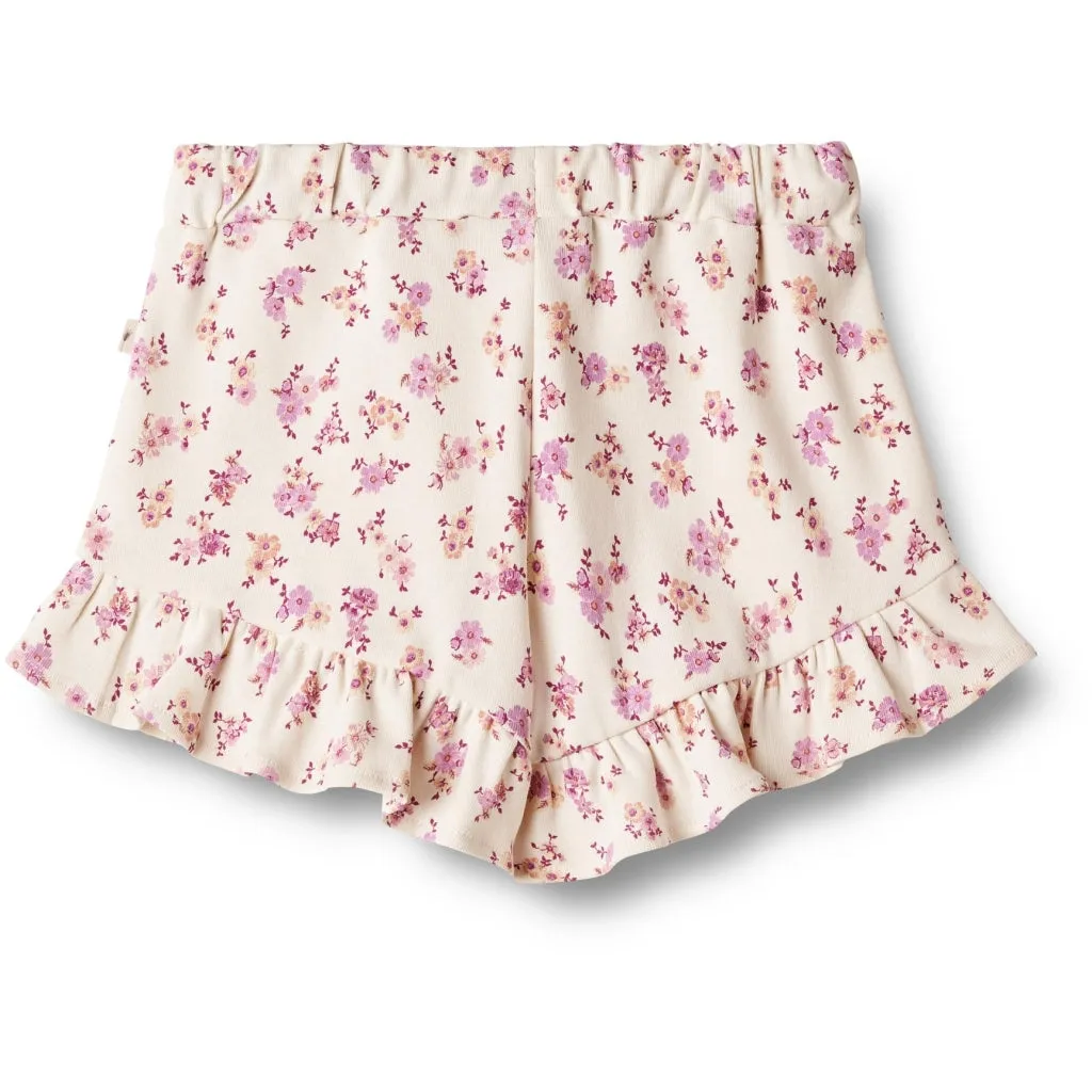 Jersey Shorts Deva - shell flowers Wheat