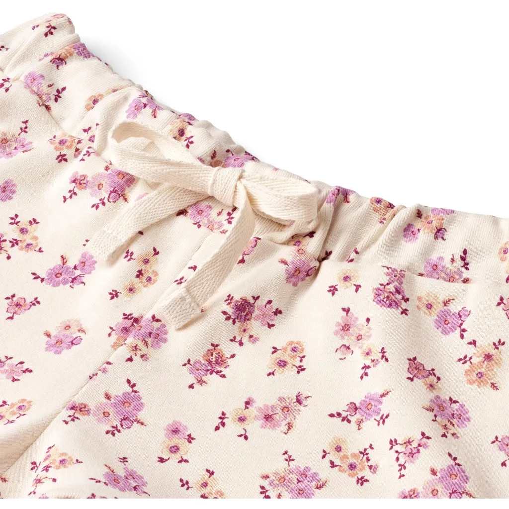 Jersey Shorts Deva - shell flowers Wheat