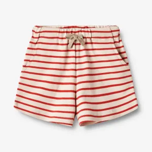 Jersey Shorts Kalle - red stripe Wheat