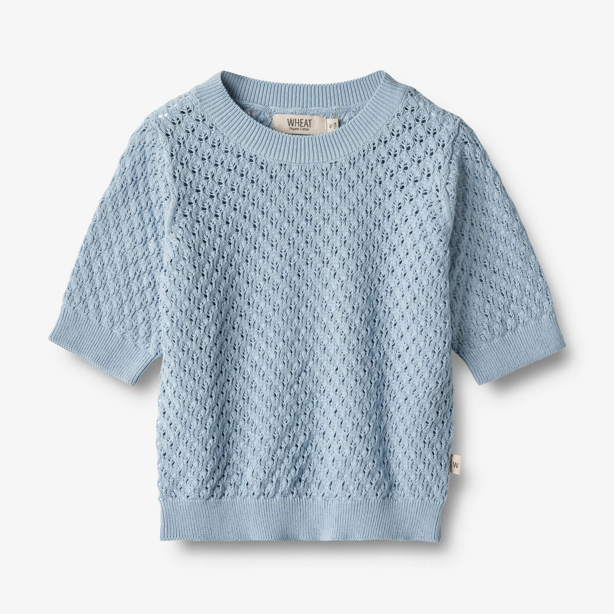 Knit Top S/S Alva - blue summer Wheat