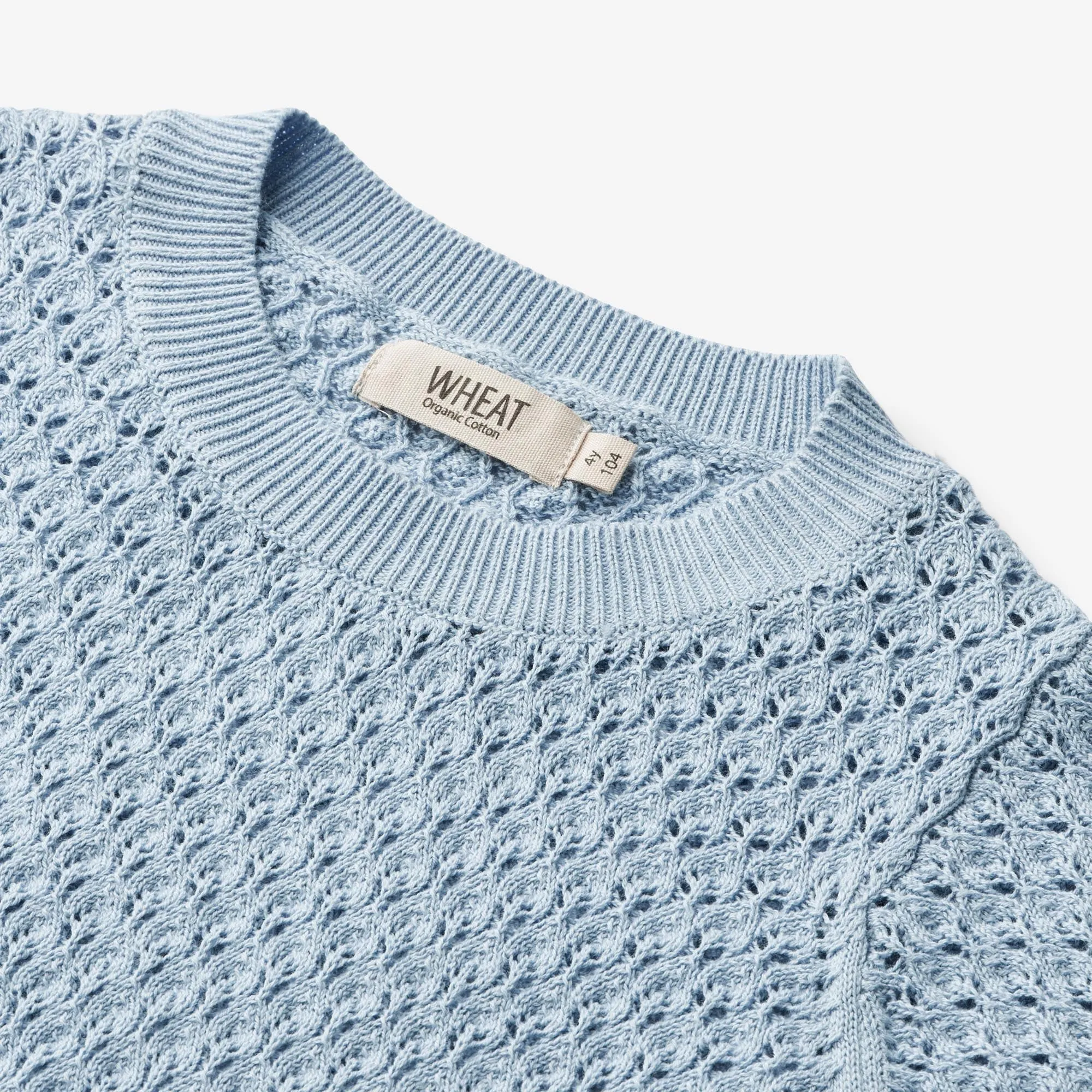 Knit Top S/S Alva - blue summer Wheat
