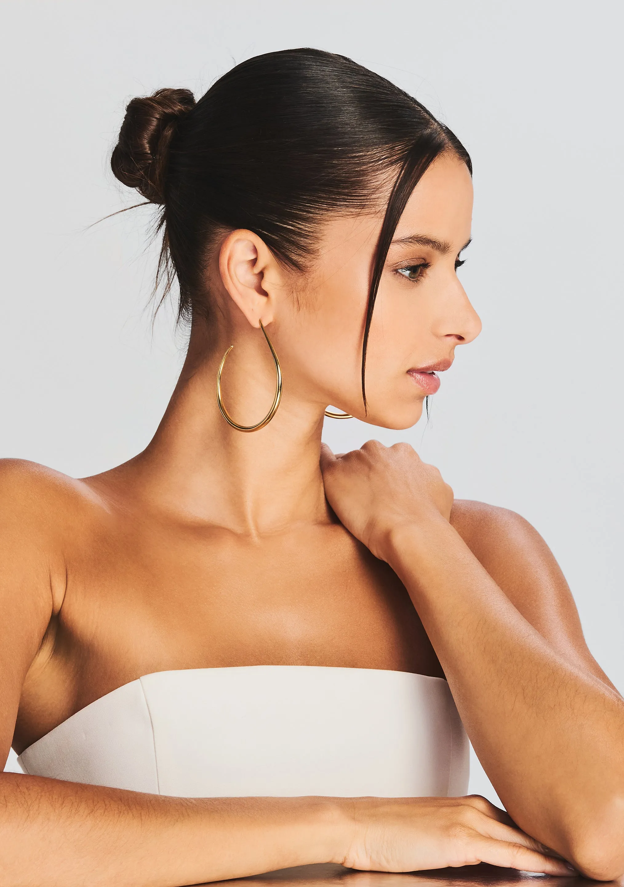 Large Moon Hoop Earrings