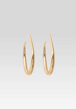Large Moon Hoop Earrings