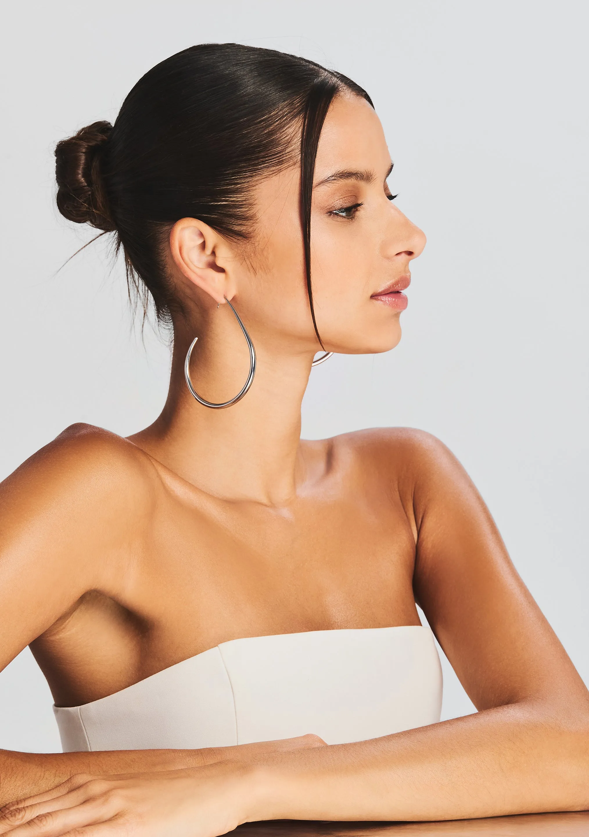 Large Moon Hoop Earrings