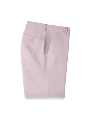 Linen Chambray Twill Flat Front Shorts - Light Purple