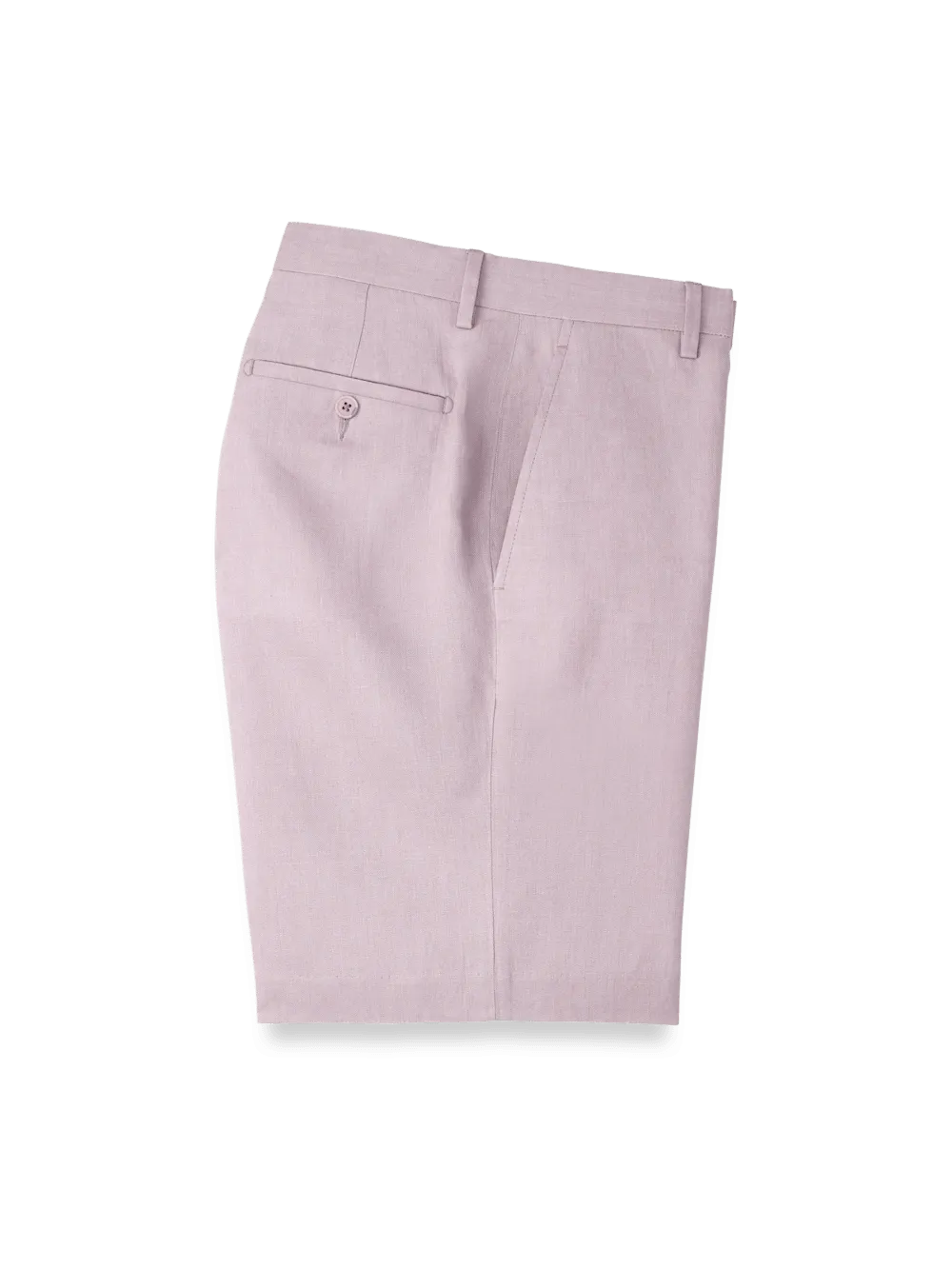 Linen Chambray Twill Flat Front Shorts - Light Purple