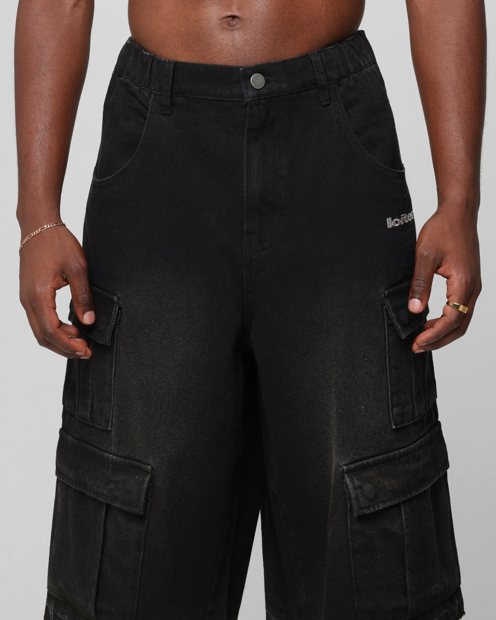 Loiter 3 Quarter Pants Washed Black