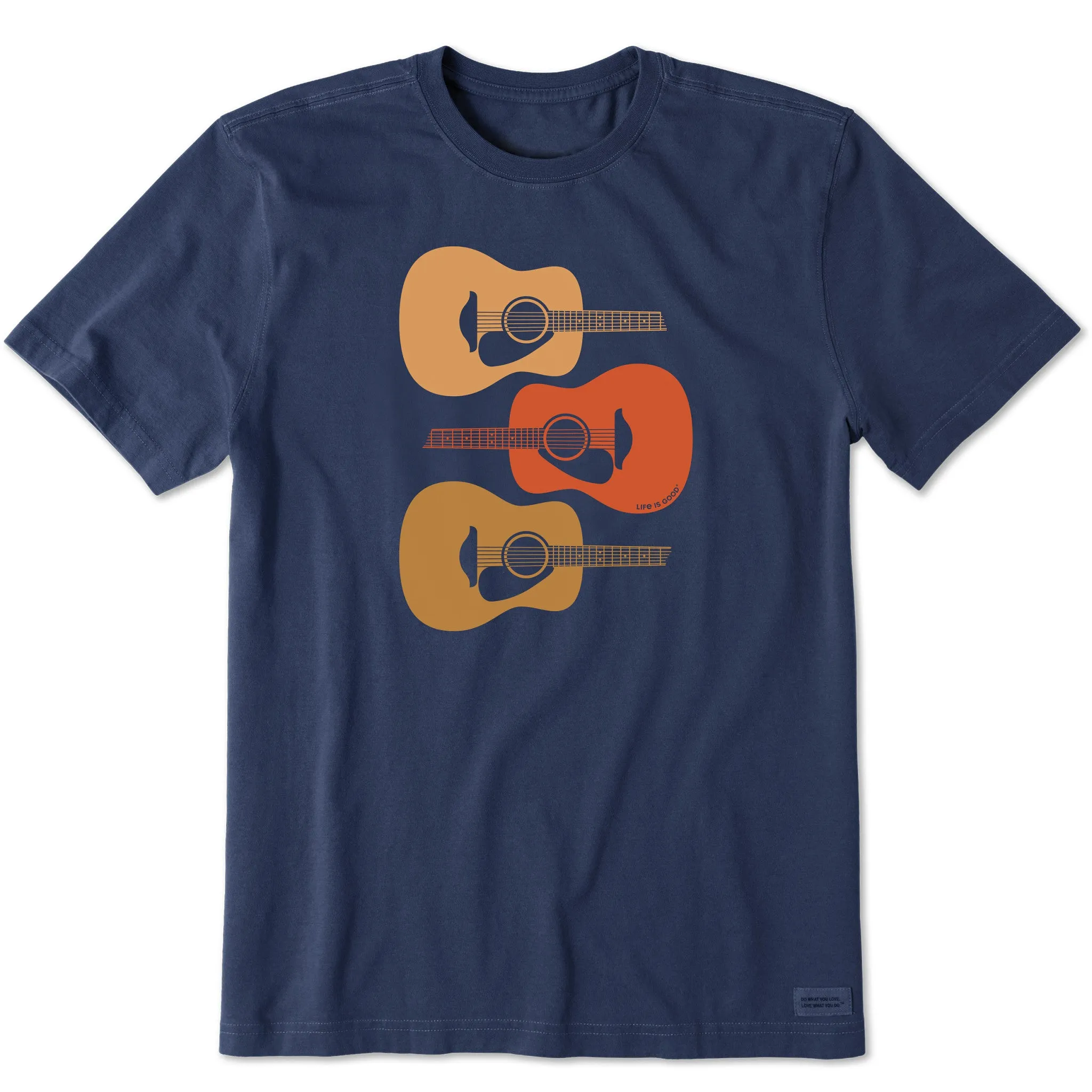 Men's 3 Acoustic Guitars Short Sleeve Tee Life is Good