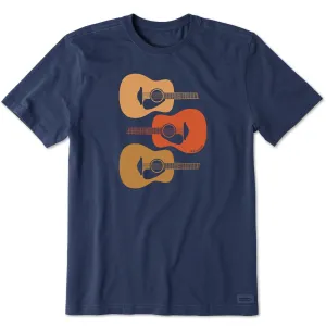 Men's 3 Acoustic Guitars Short Sleeve Tee Life is Good