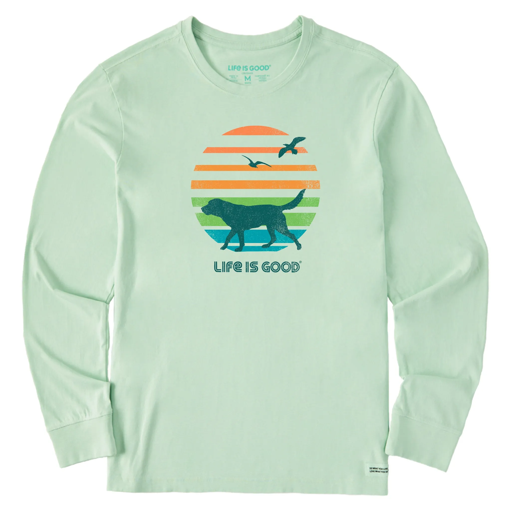Men's 70's Retro Dog Beach Walk Long Sleeve Crusher-LITE Tee Life is Good