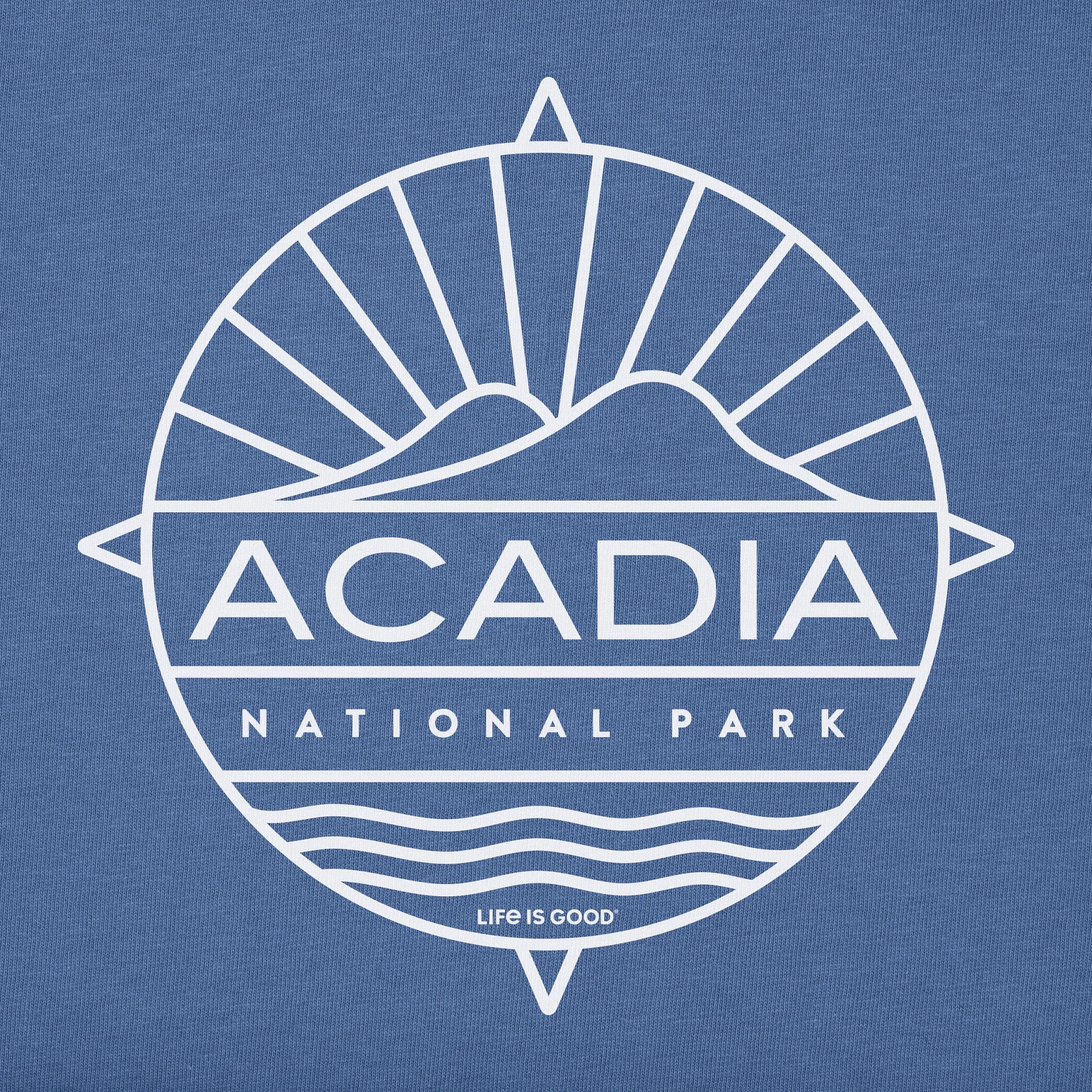 Men's Acadia Compass Short Sleeve Tee Life is Good