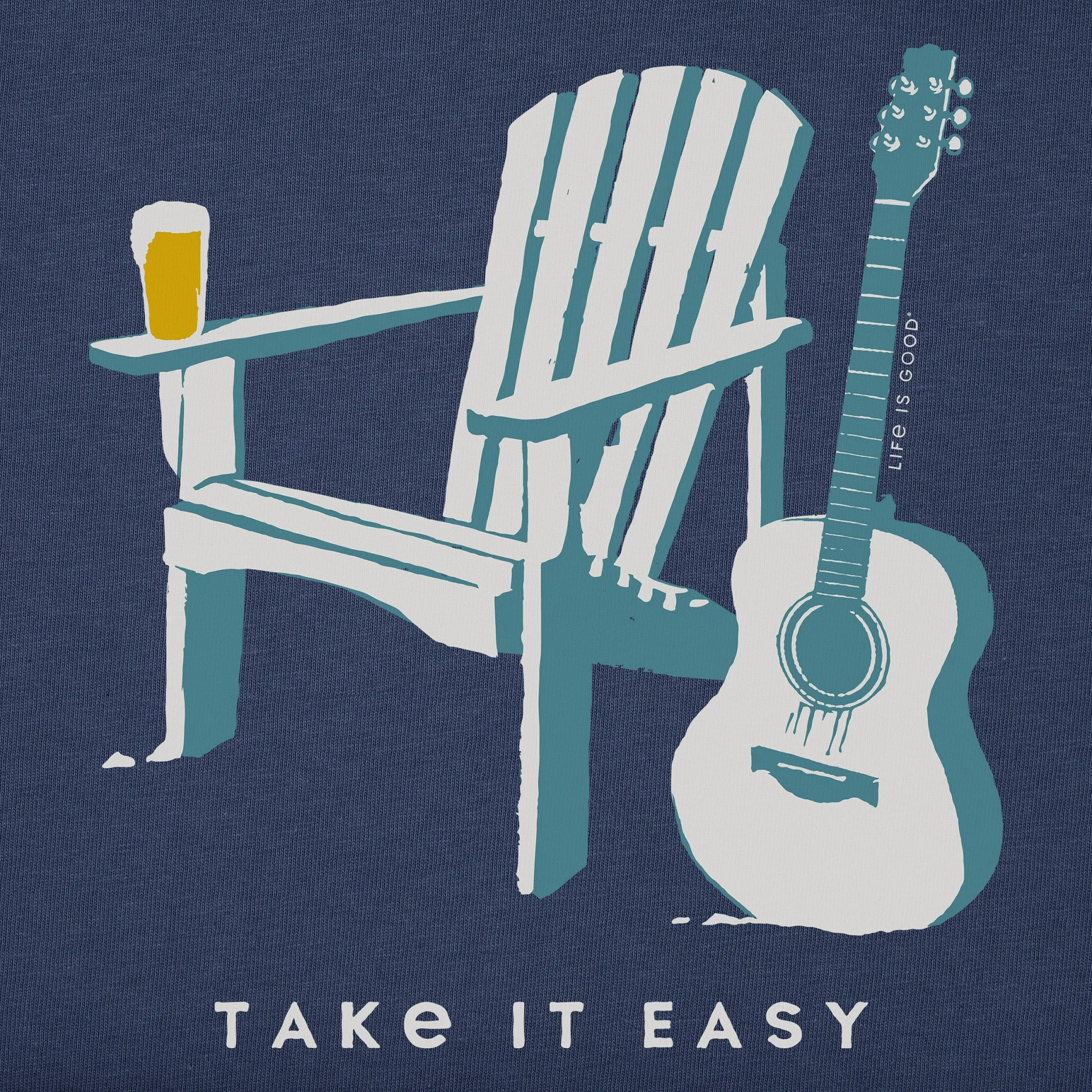 Men's Adirondack Guitar Beer Short Sleeve Tee Life is Good