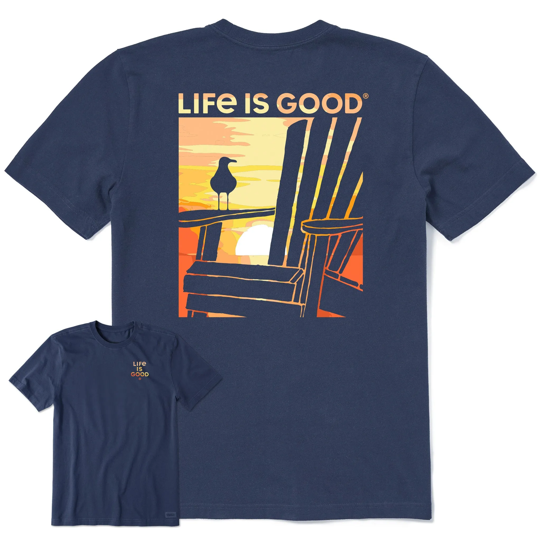 Men's Adirondack Gull Sunset Short Sleeve Crusher Tee Life is Good