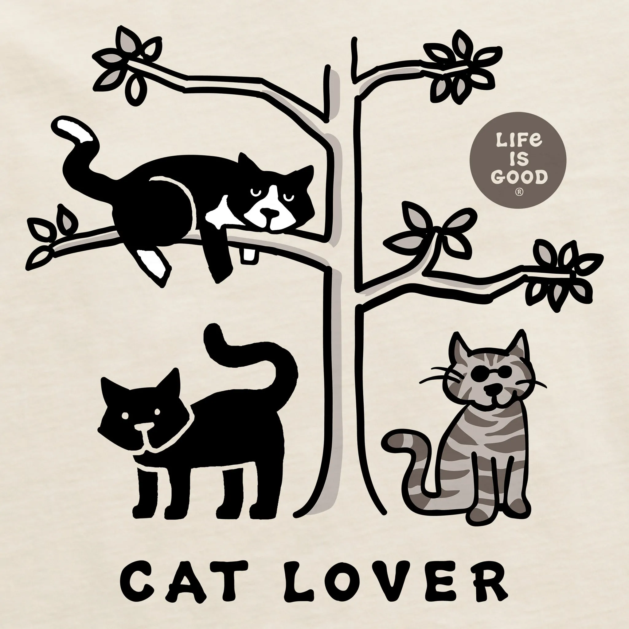 Men's Al Cat Lover Short Sleeve Crusher Tee Life is Good
