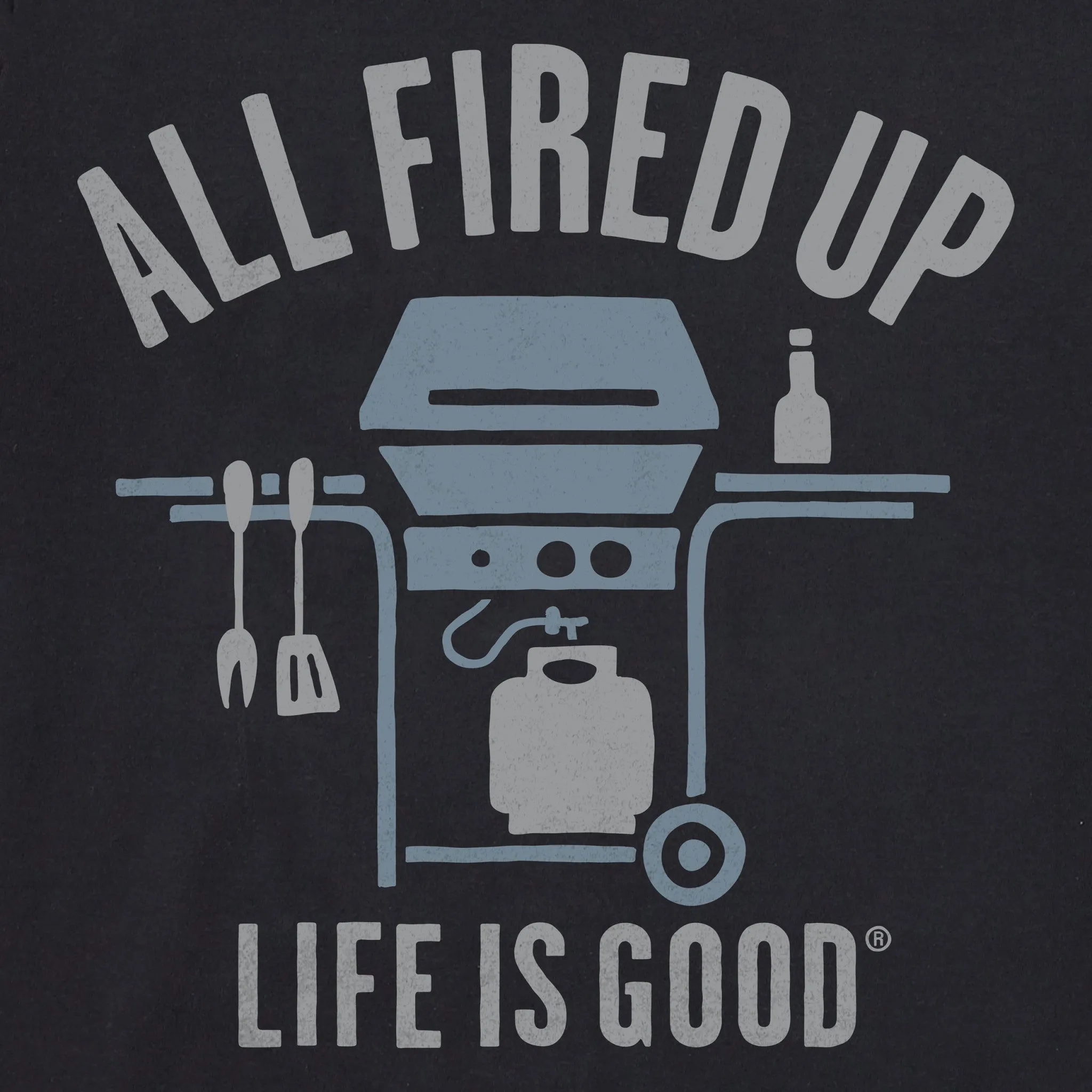 Men's All Fired Up Grill Short Sleeve Crusher Tee Life is Good