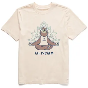 Men's All is Calm Sloth Short Sleeve Crusher Tee Life is Good