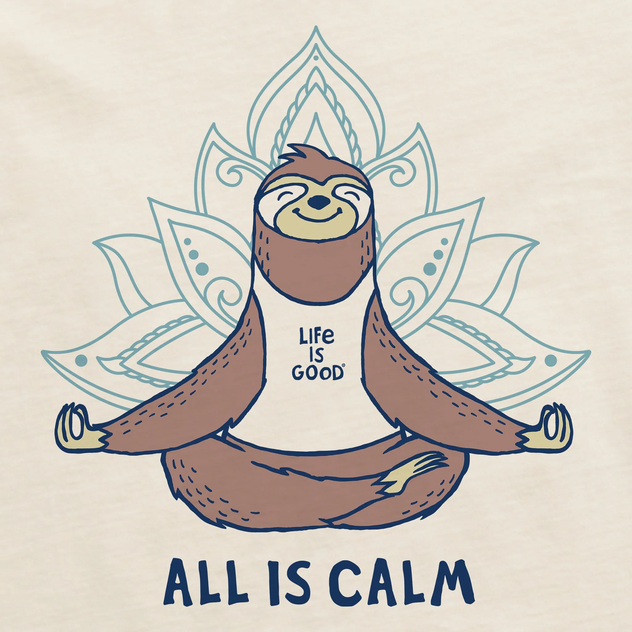 Men's All is Calm Sloth Short Sleeve Crusher Tee Life is Good