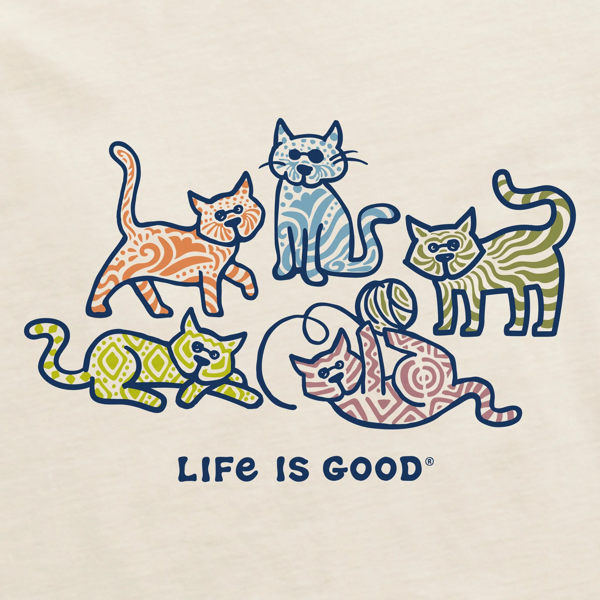 Men's Al's w Patterns Short Sleeve Crusher Tee Life is Good
