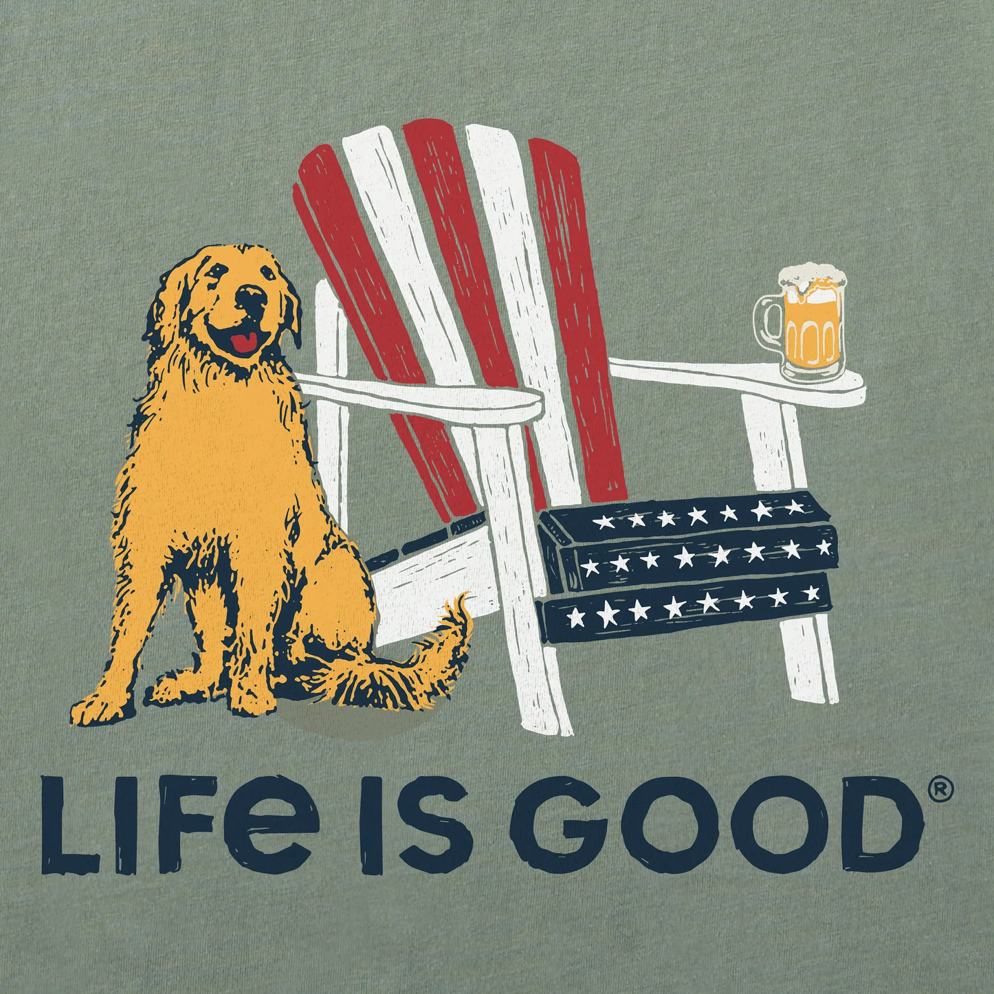 Men's American Adirondack Beer Short Sleeve Crusher Tee Life is Good