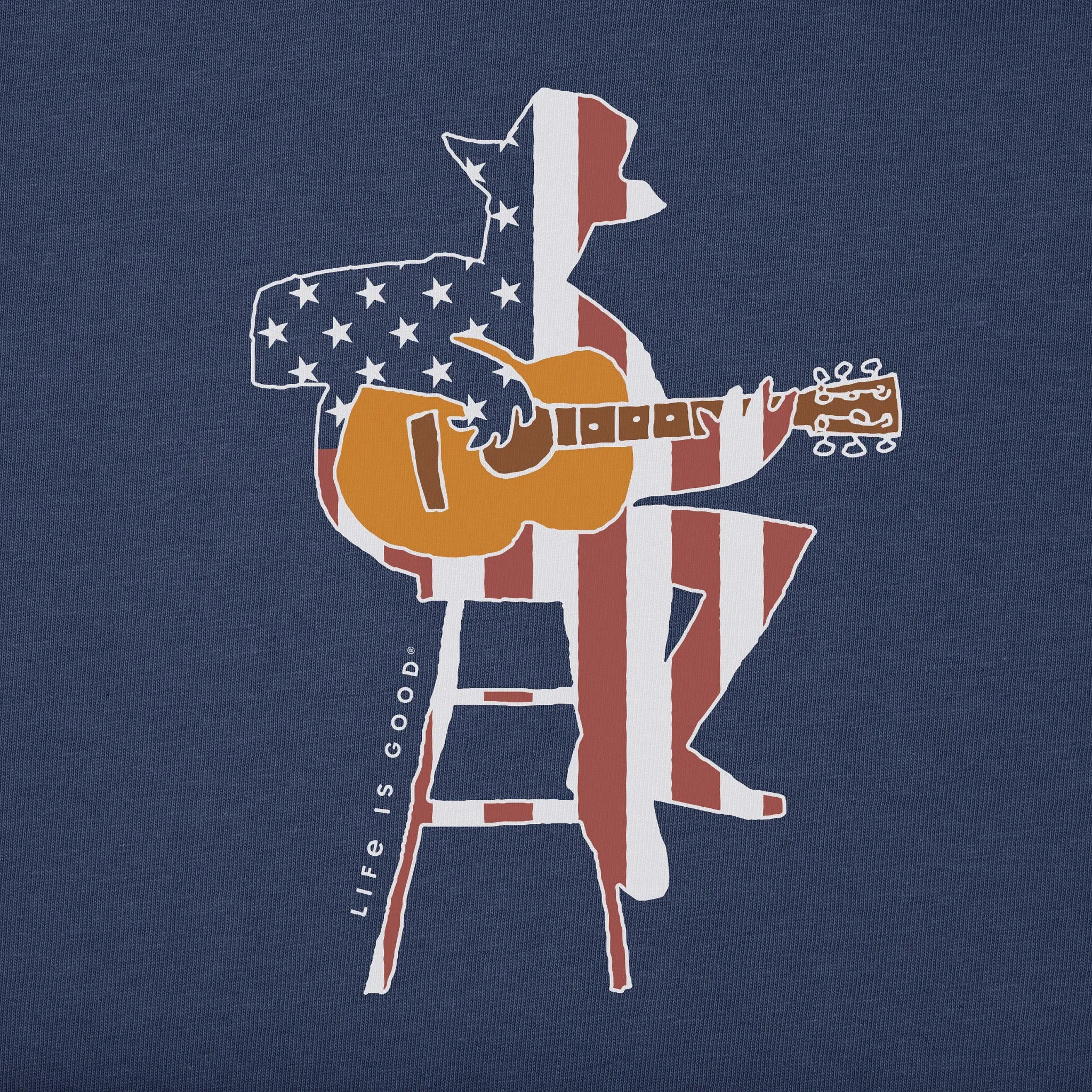 Men's Americana Guitarist Short Sleeve Crusher-LITE Tee Life is Good