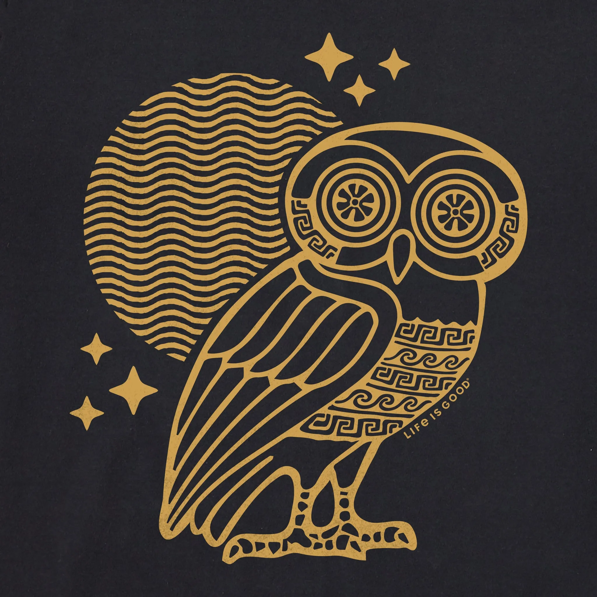 Men's Ancient Greek Owl Short Sleeve Crusher Tee Life is Good