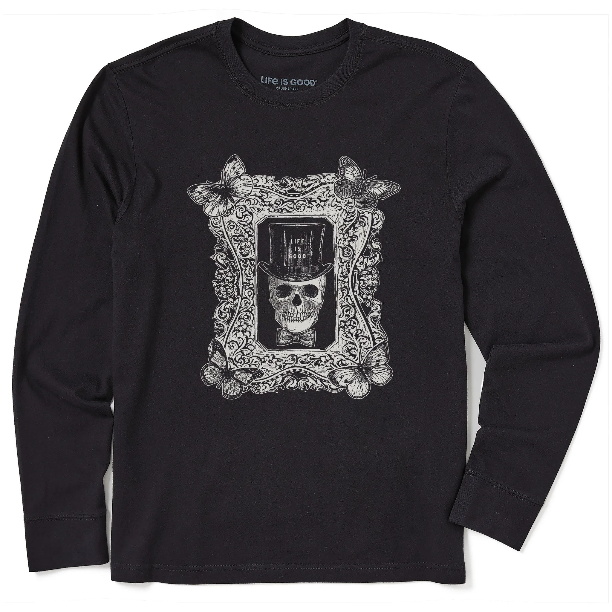 Men's Antique Treat Every Day Skull Long Sleeve Crusher Tee Life is Good