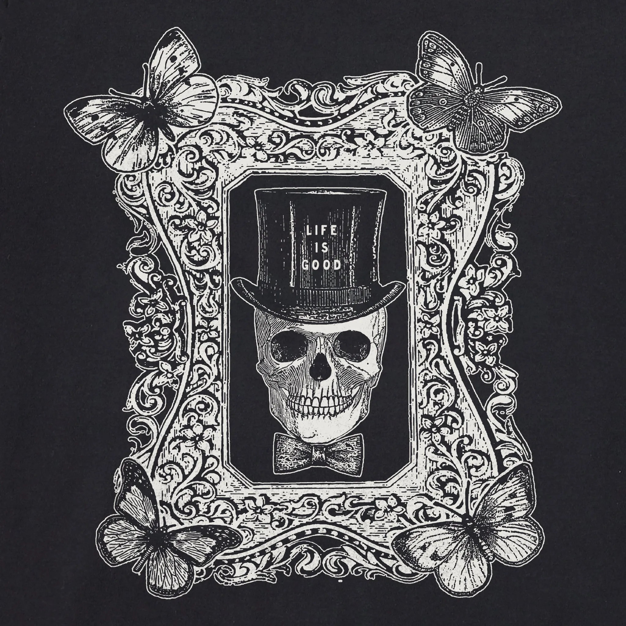 Men's Antique Treat Every Day Skull Long Sleeve Crusher Tee Life is Good