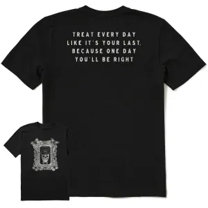 Men's Antique Treat Every Day Skull Short Sleeve Crusher Tee Life is Good