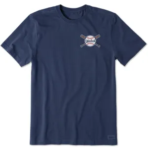Men's Baseball and Bats Short Sleeve Crusher Tee Life is Good