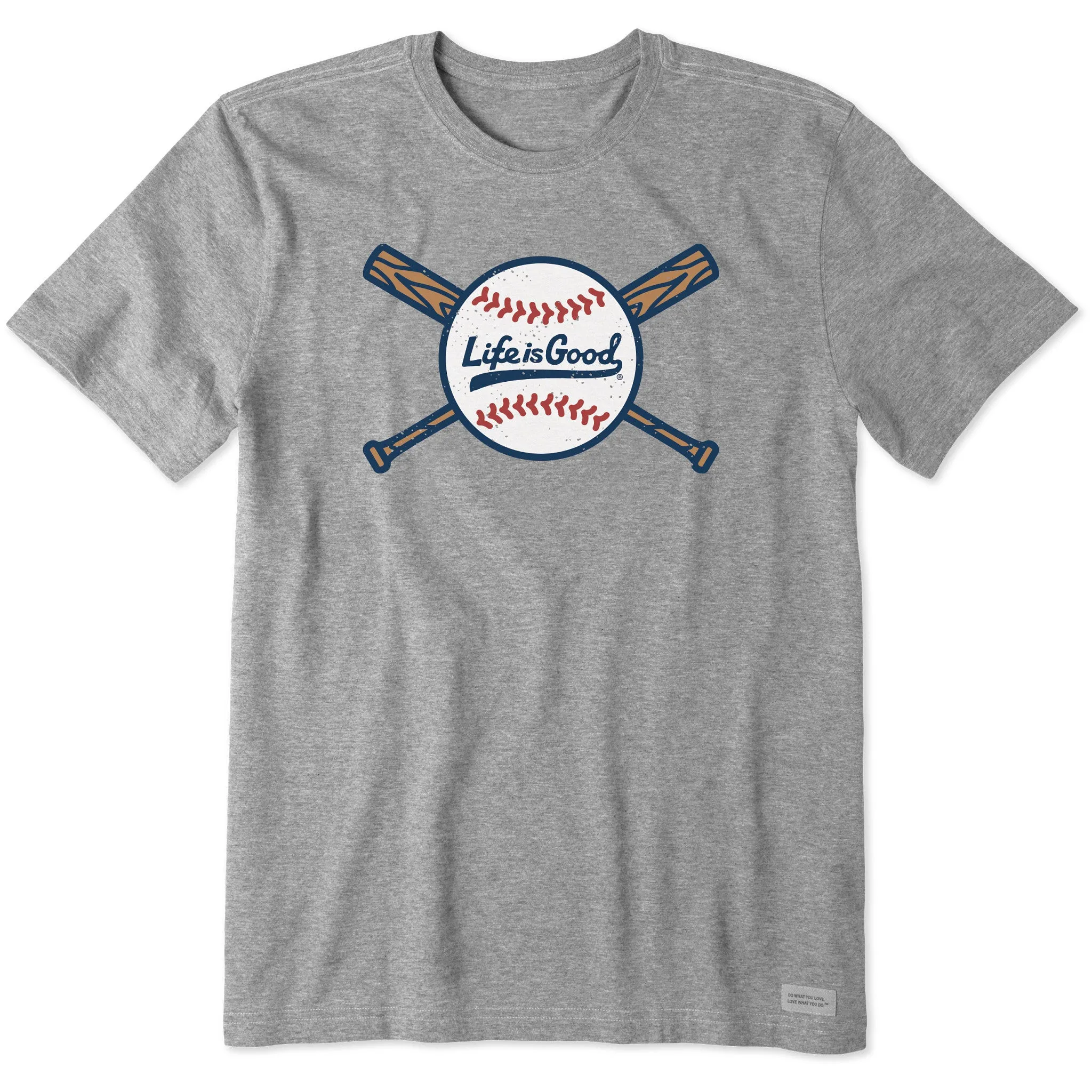 Men's Baseball and Bats Short Sleeve Crusher Tee Life is Good