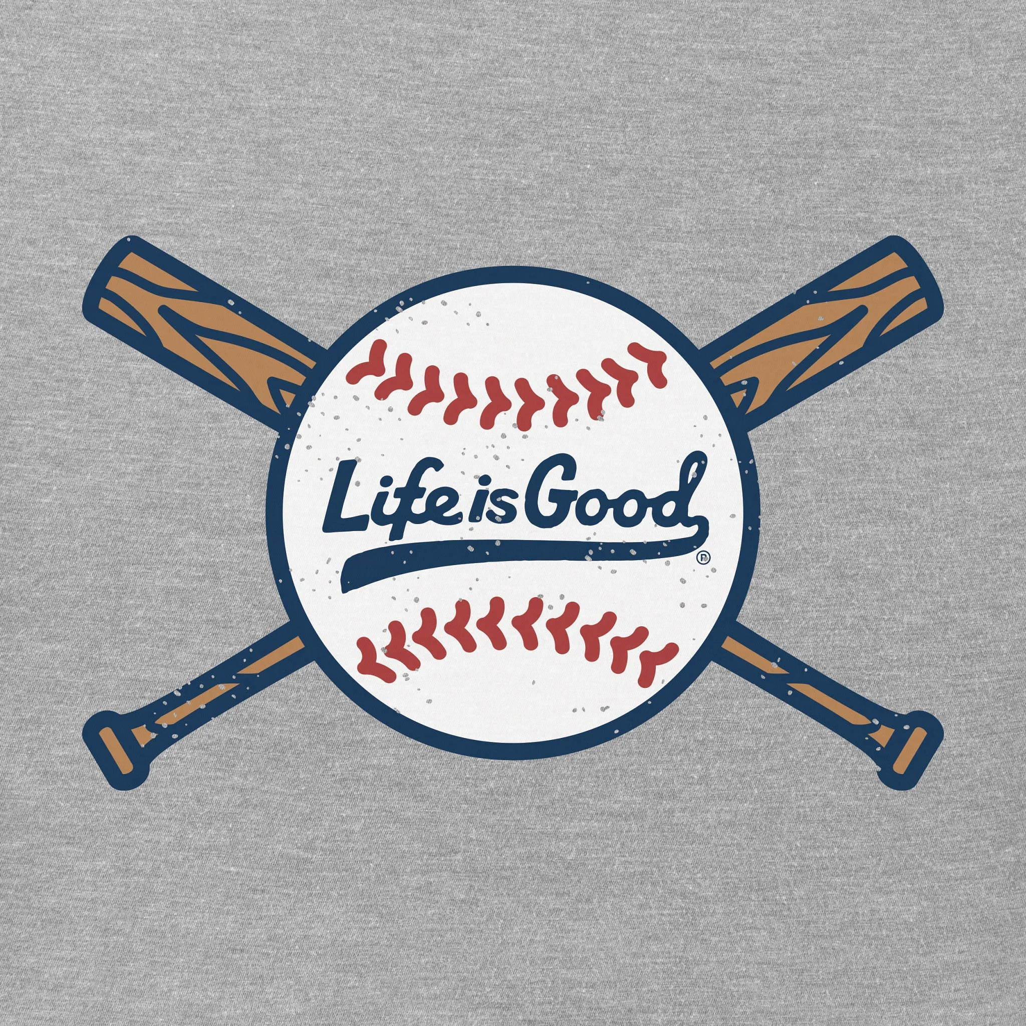 Men's Baseball and Bats Short Sleeve Crusher Tee Life is Good