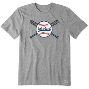 Men's Baseball and Bats Short Sleeve Crusher Tee Life is Good
