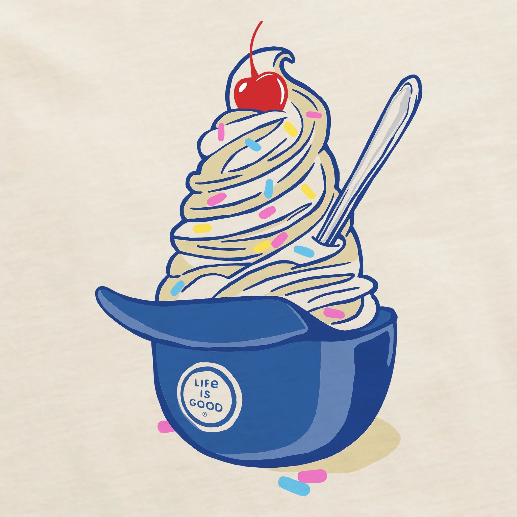 Men's Baseball Ice Cream Short Sleeve Crusher Tee Life is Good