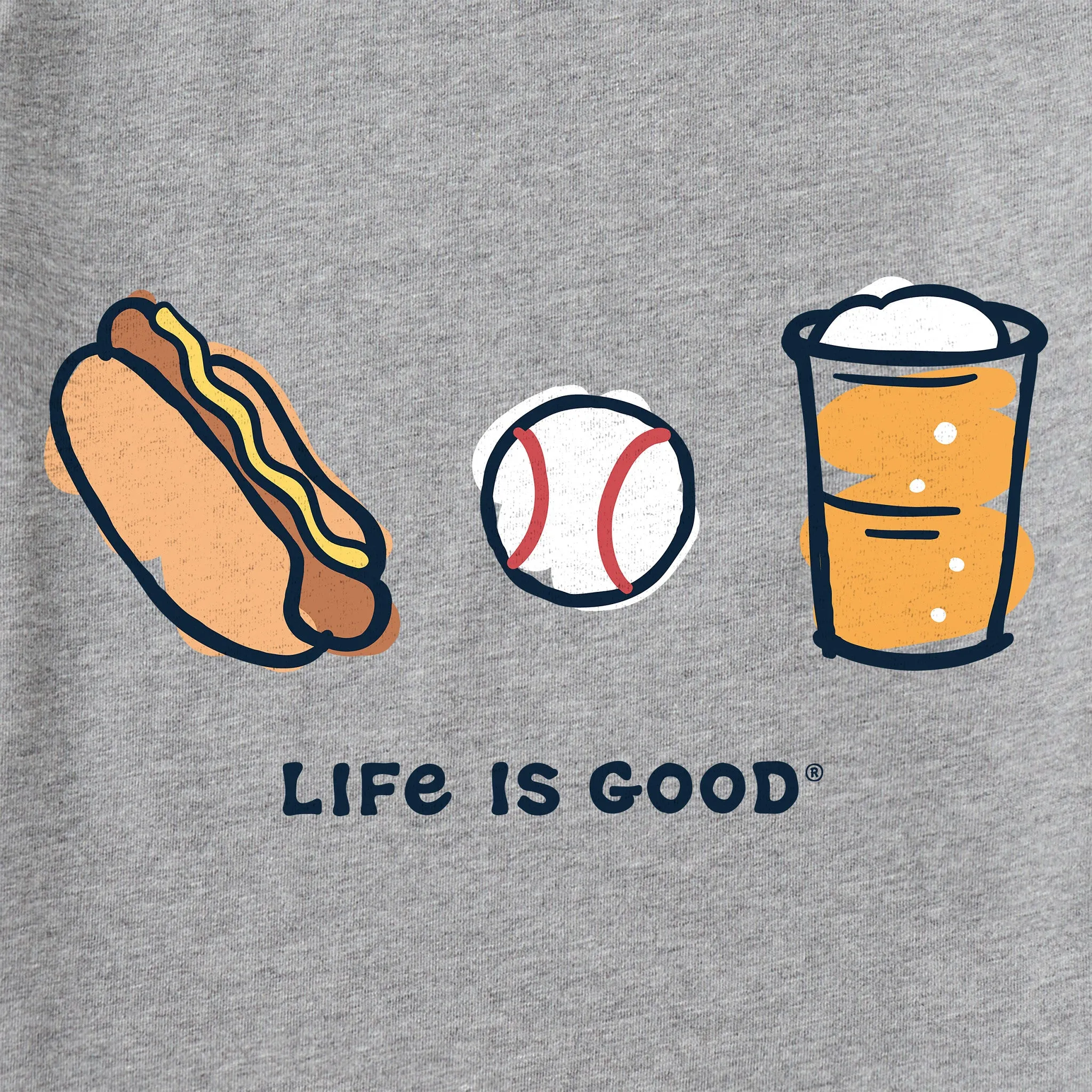Men's Baseball Trio Short Sleeve Tee Life is Good