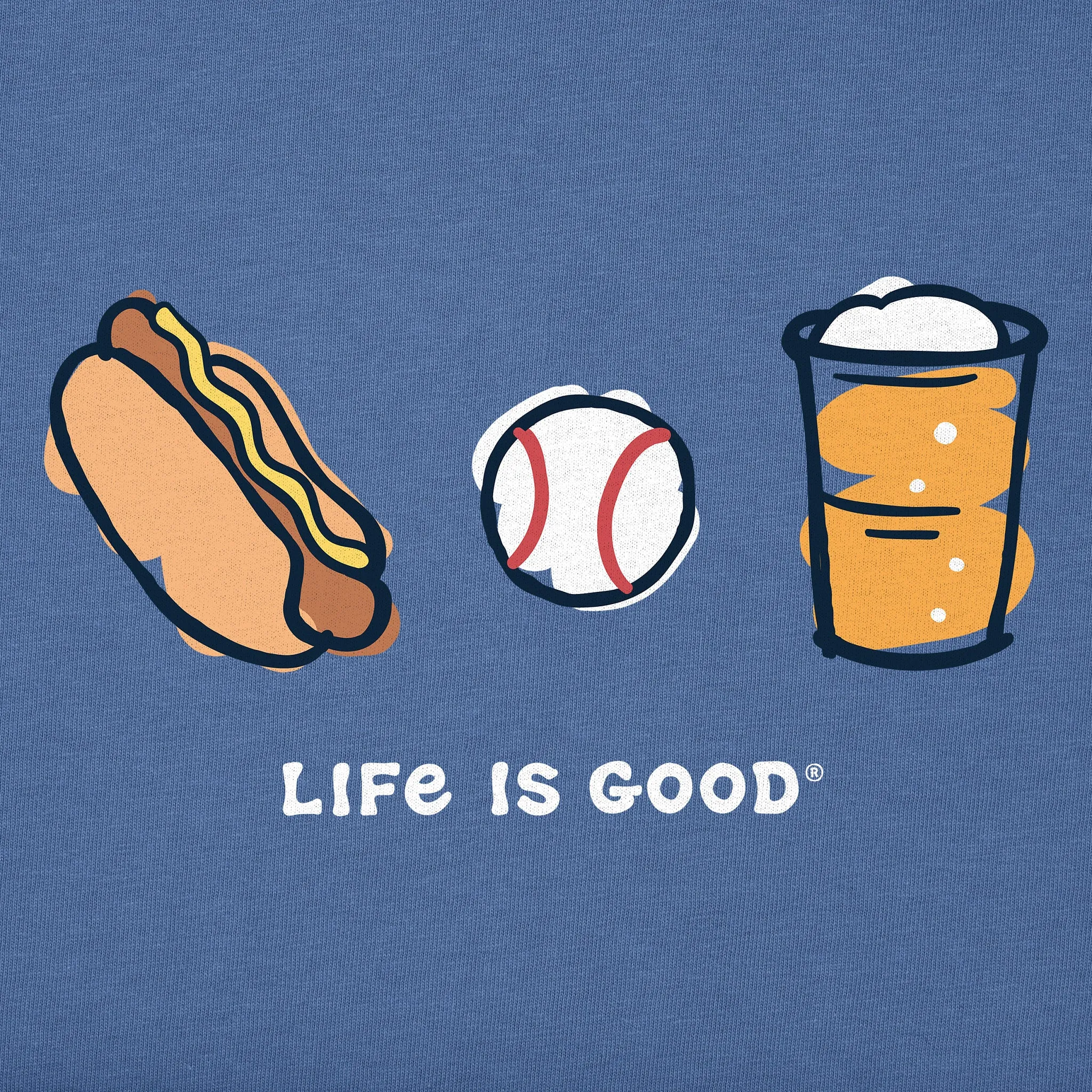Men's Baseball Trio Short Sleeve Tee Life is Good