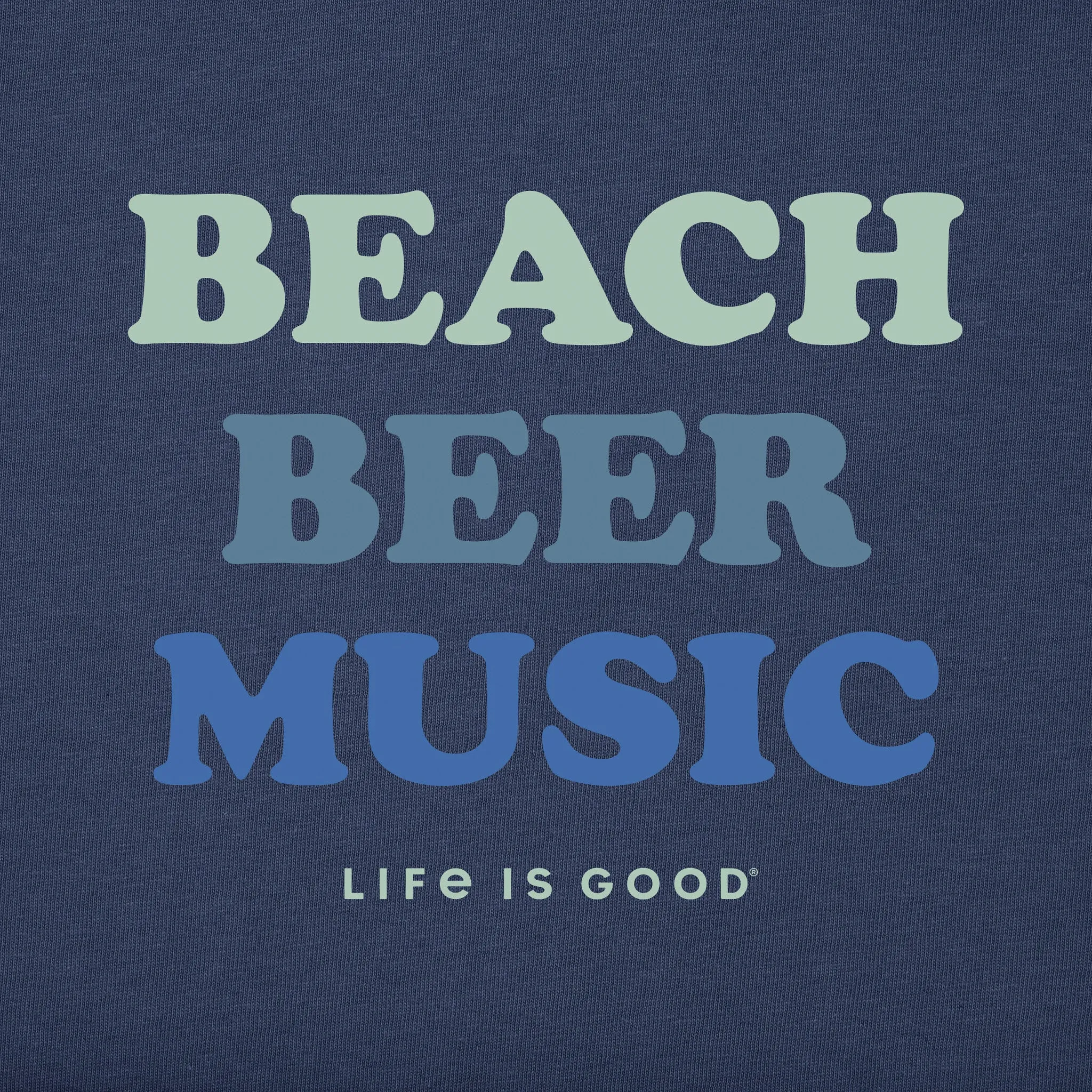 Men's Beach Beer Music Short Sleeve Crusher Tee Life is Good